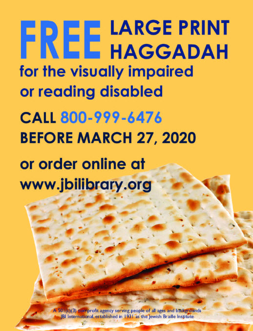 Free Large Print Haggadah (flyer)